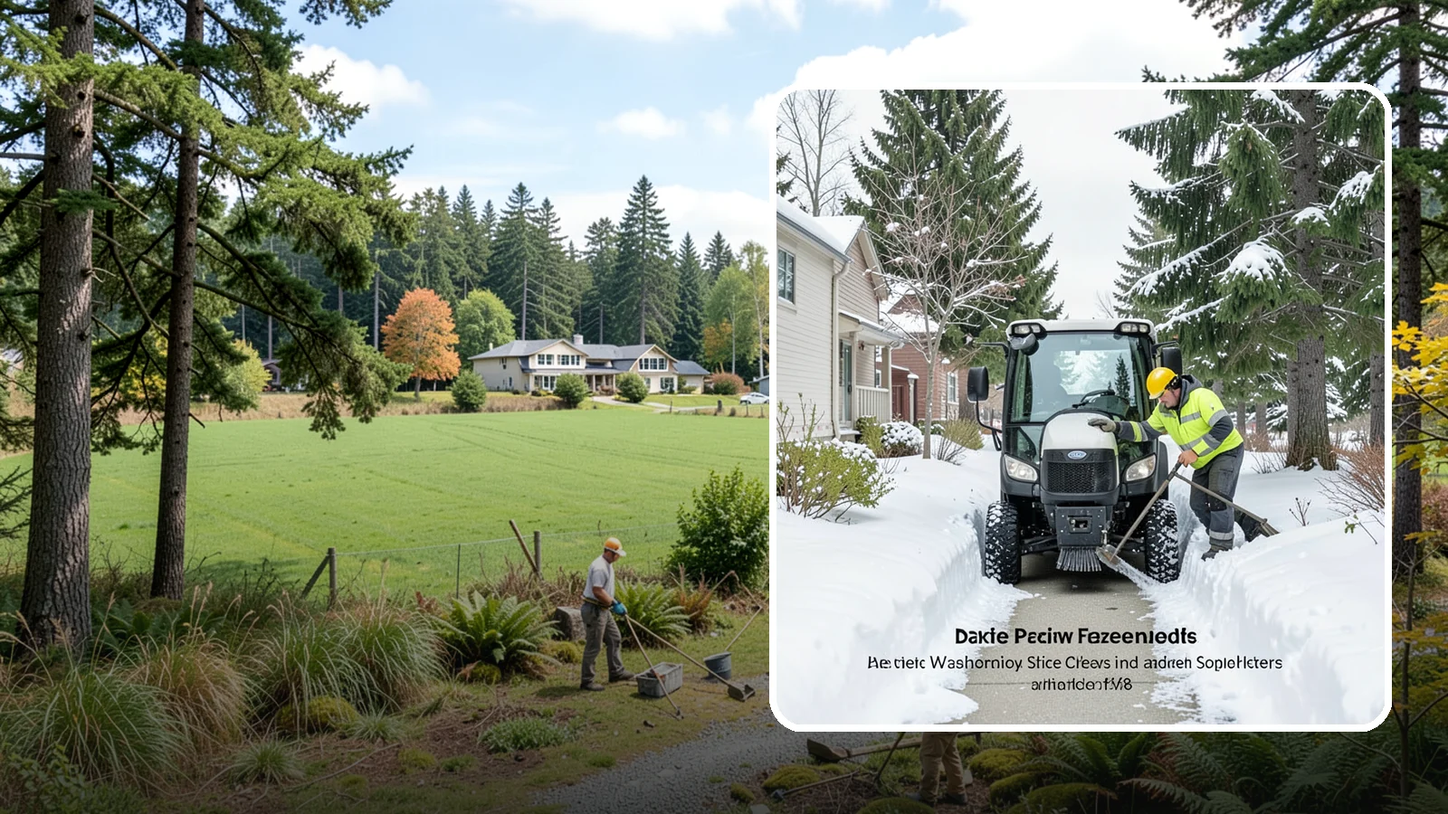 Sidewalk Tractor Service in Lyman, Skagit County, WA - Our compact sidewalk tractors clear and treat walkways too narrow for trucks in a single efficient pass.