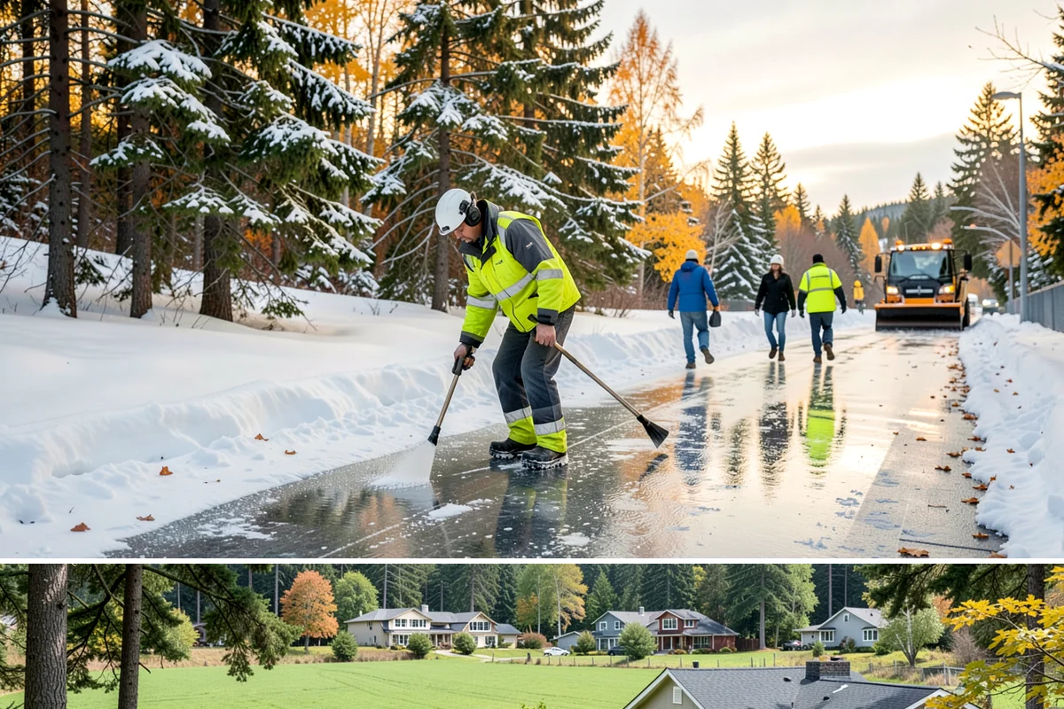 Sidewalk Tractor Service in Lyman, Skagit County, WA - Sidewalk tractor service runs throughout the snow and ice season from late November through February on pedestrian-heavy sites.