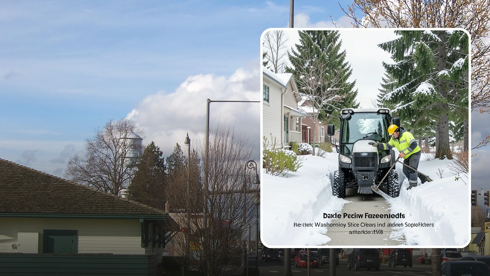 Sidewalk Tractor Service in Marysville, Snohomish County, WA - Our compact sidewalk tractors clear and treat walkways too narrow for trucks in a single efficient pass.