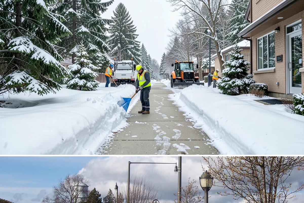 Sidewalk Tractor Service in Marysville, Snohomish County, WA - Sidewalk tractor service runs throughout the snow and ice season from late November through February on pedestrian-heavy sites.