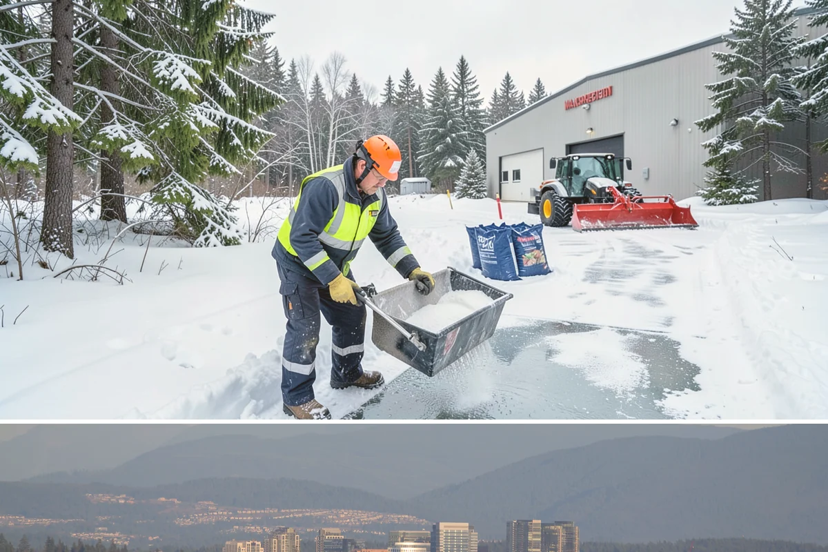 Sidewalk Tractor Service in Medina, King County, WA - Sidewalk tractor service runs throughout the snow and ice season from late November through February on pedestrian-heavy sites.
