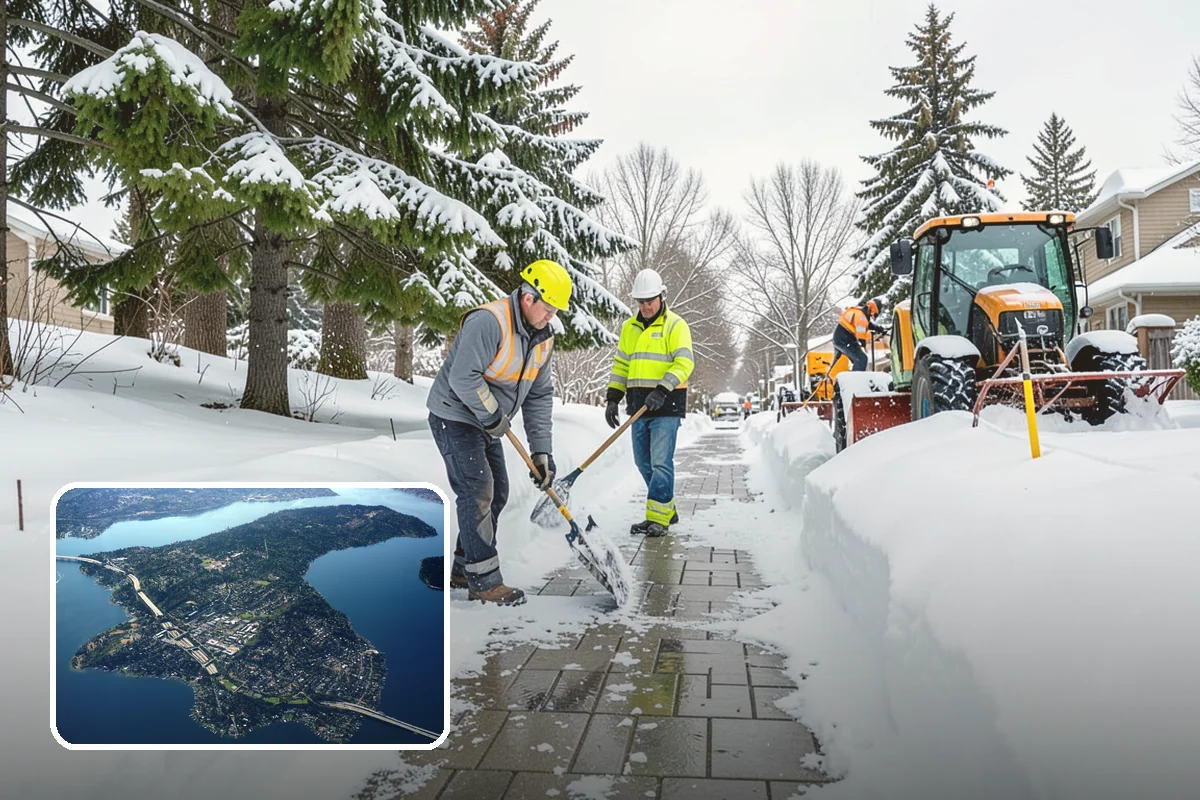 Sidewalk Tractor Service in Mercer Island, King County, WA - Clearing of narrow walks and paths trucks cannot reach