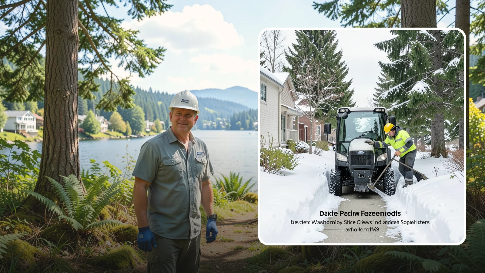 Sidewalk Tractor Service in Milton, King County, WA - Our compact sidewalk tractors clear and treat walkways too narrow for trucks in a single efficient pass.