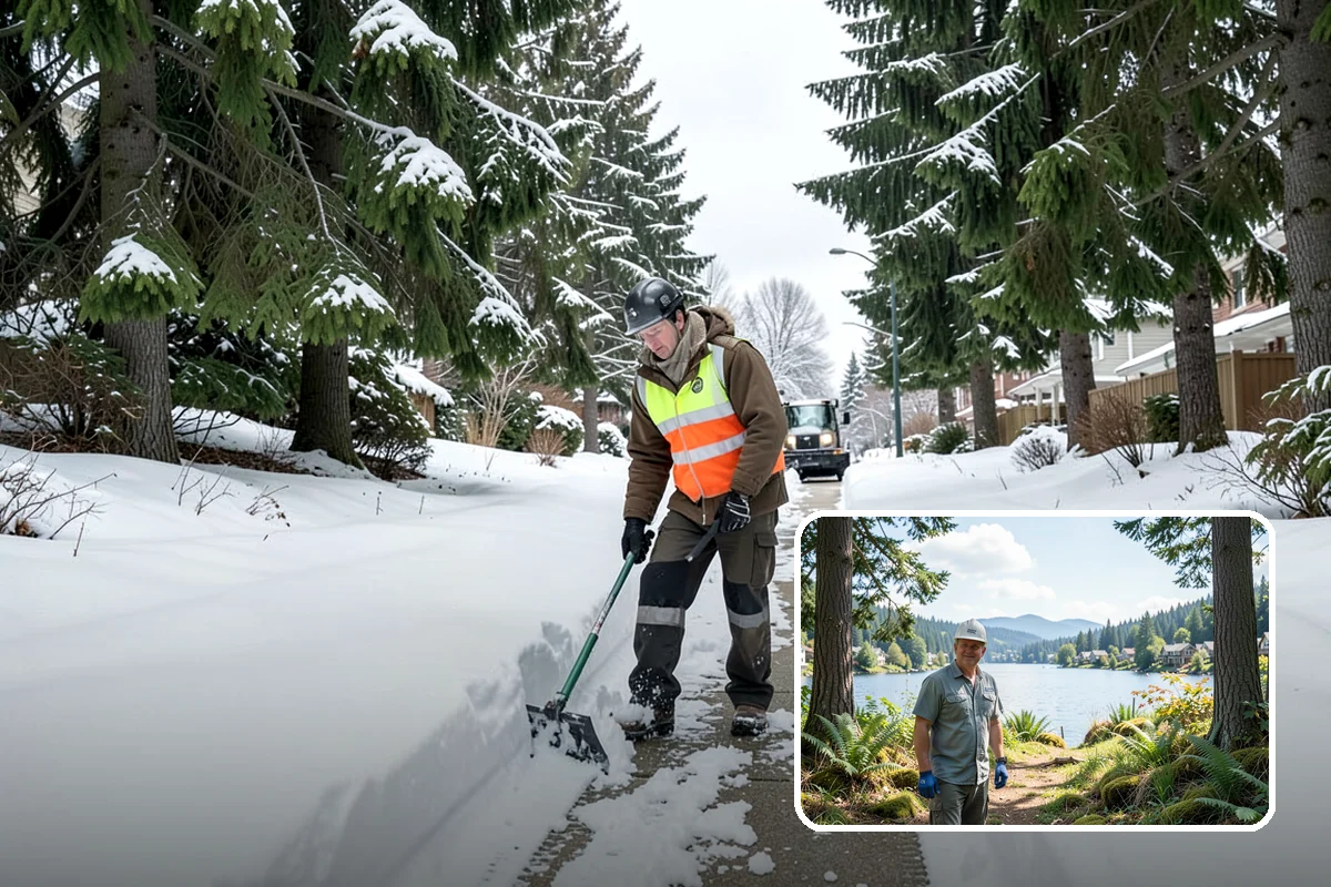 Sidewalk Tractor Service in Milton, King County, WA - Clearing of narrow walks and paths trucks cannot reach