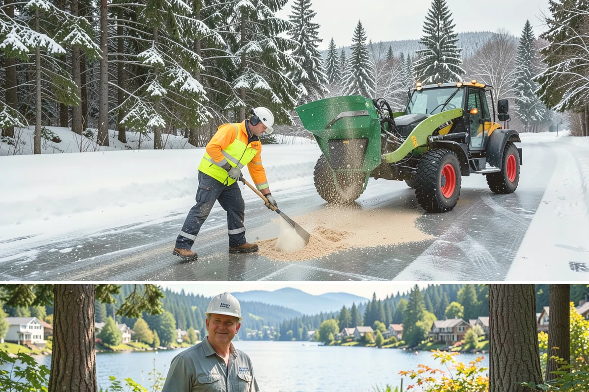 Sidewalk Tractor Service in Milton, King County, WA - Sidewalk tractor service runs throughout the snow and ice season from late November through February on pedestrian-heavy sites.