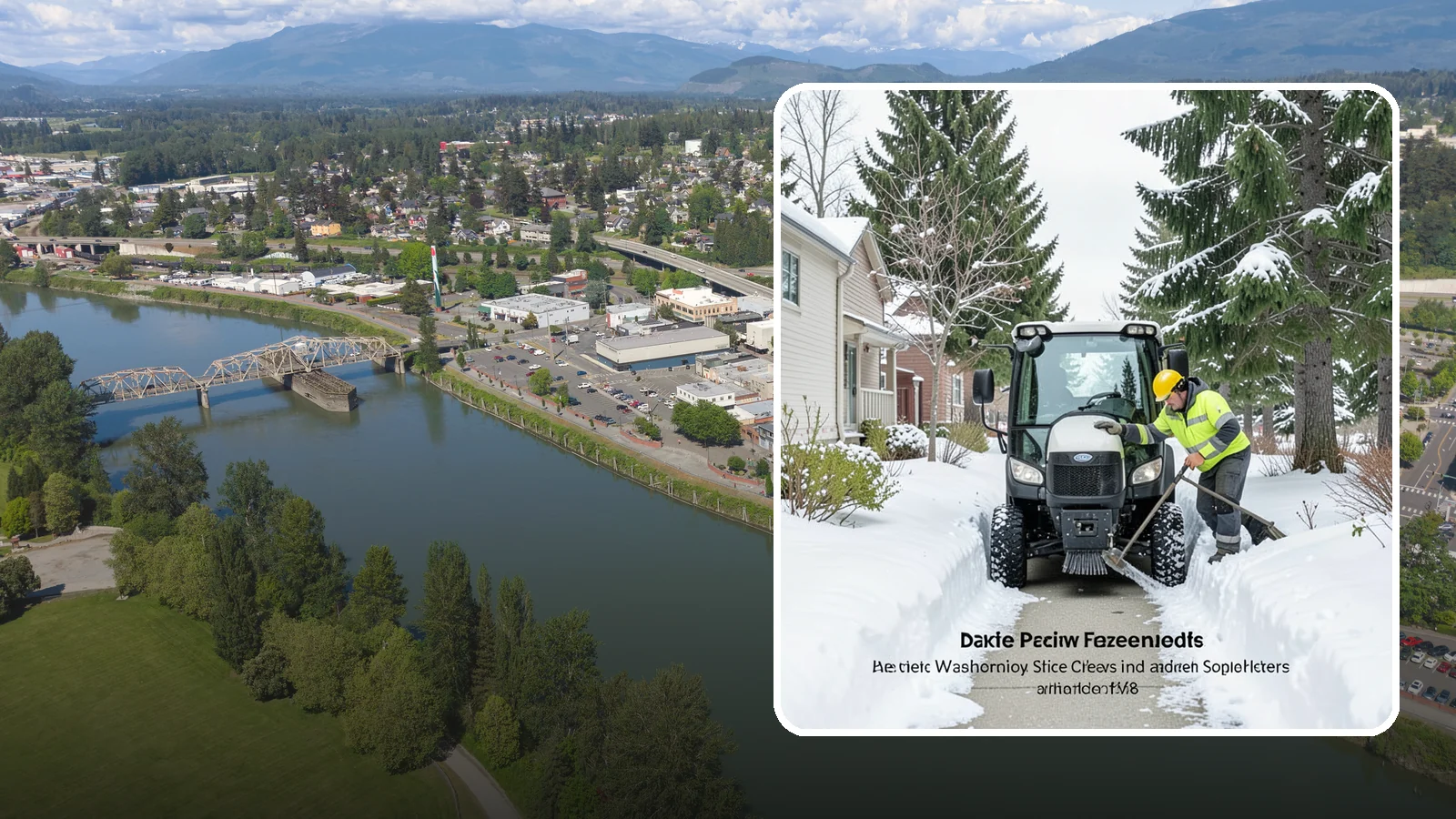 Sidewalk Tractor Service in Mount Vernon, Skagit County, WA - Our compact sidewalk tractors clear and treat walkways too narrow for trucks in a single efficient pass.
