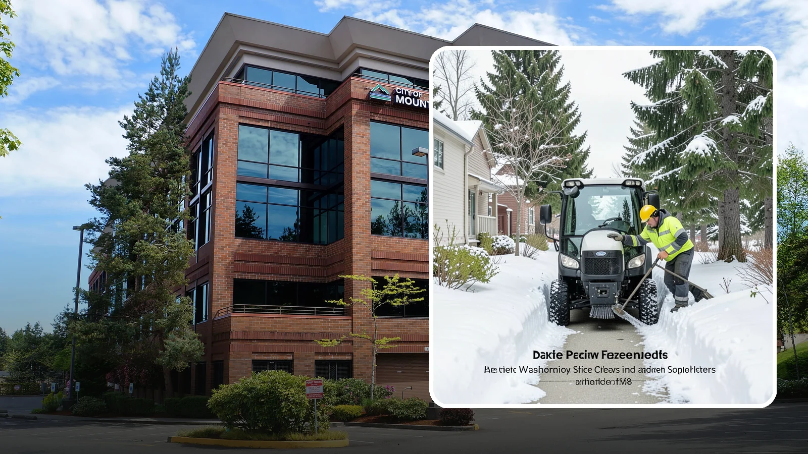 Sidewalk Tractor Service in Mountlake Terrace, Snohomish County, WA - Our compact sidewalk tractors clear and treat walkways too narrow for trucks in a single efficient pass.