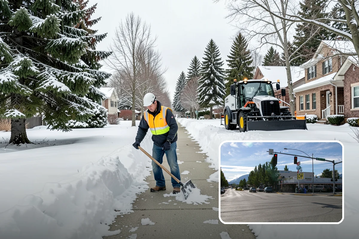 Sidewalk Tractor Service in North Bend, King County, WA - Clearing of narrow walks and paths trucks cannot reach