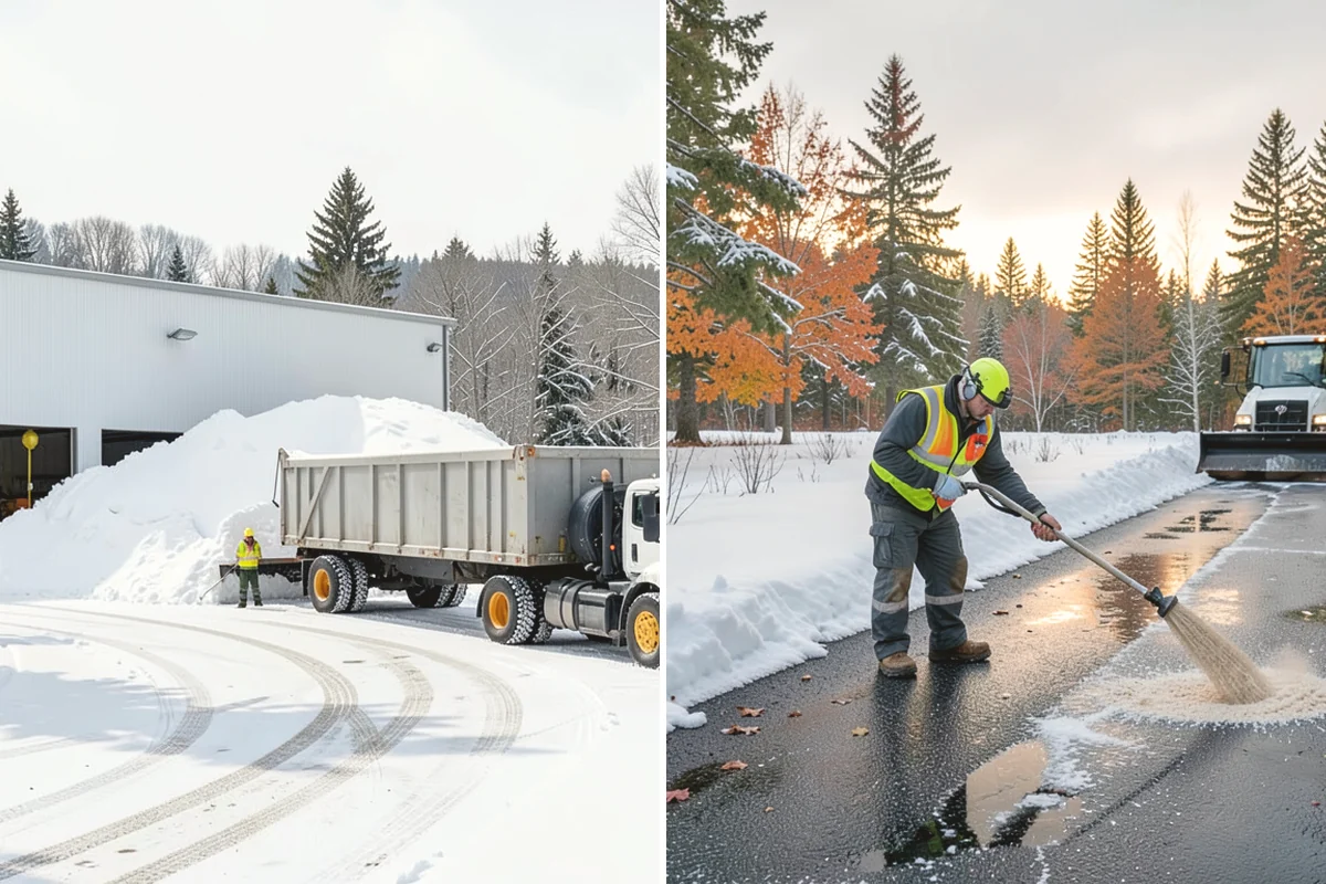 Sidewalk Tractor Service in North Bend, King County, WA - Deploy the sidewalk tractor with plow or brush and spreader