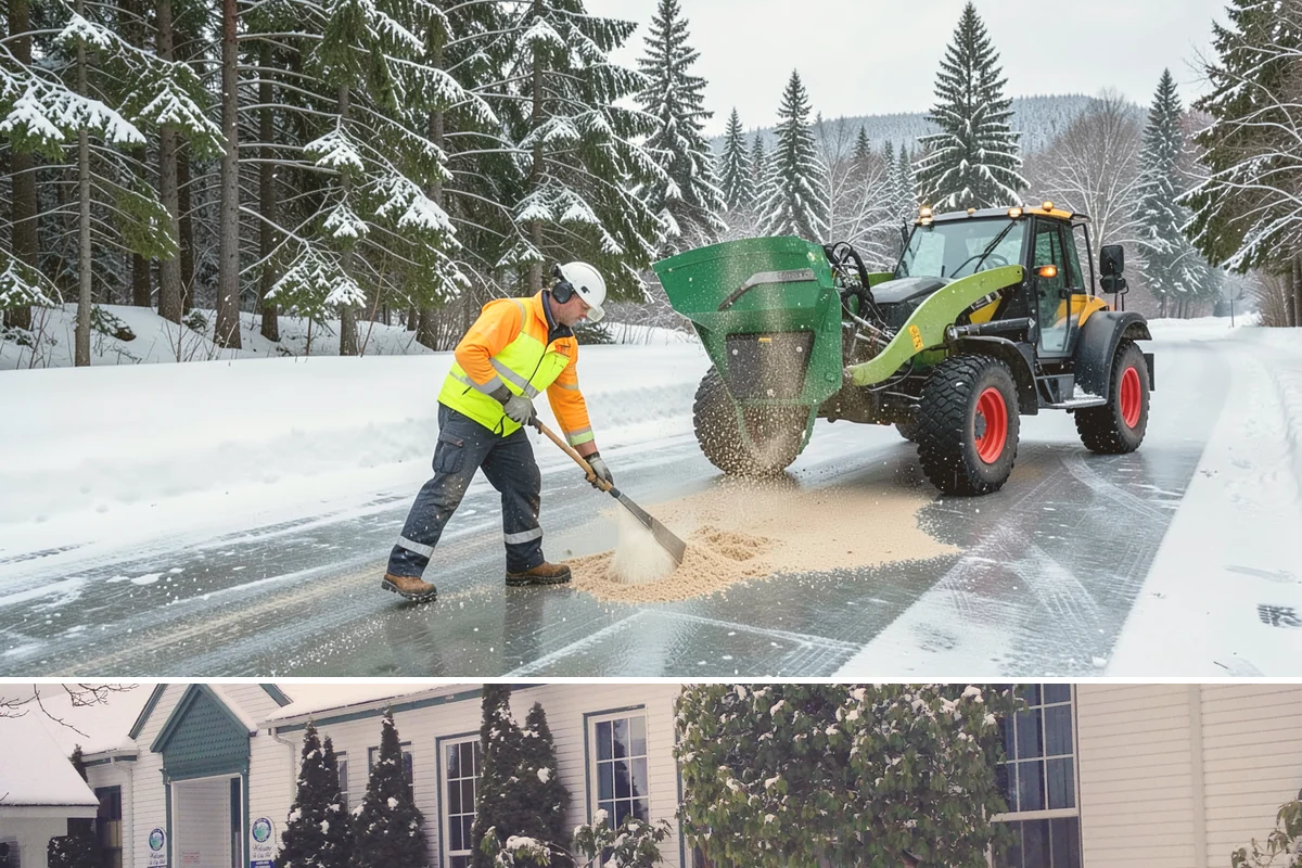 Sidewalk Tractor Service in Pacific, King County, WA - Sidewalk tractor service runs throughout the snow and ice season from late November through February on pedestrian-heavy sites.