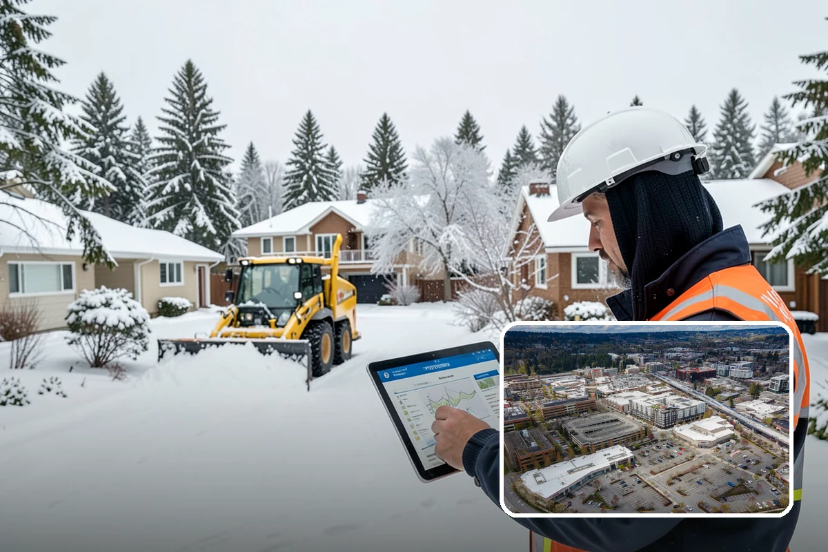 Sidewalk Tractor Service in Redmond, King County, WA - Clearing of narrow walks and paths trucks cannot reach