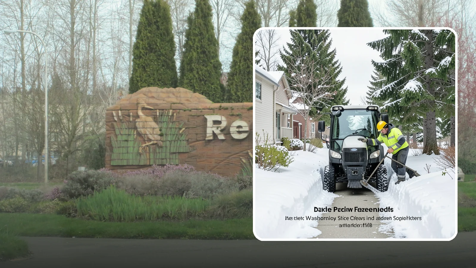 Sidewalk Tractor Service in Renton, King County, WA - Our compact sidewalk tractors clear and treat walkways too narrow for trucks in a single efficient pass.