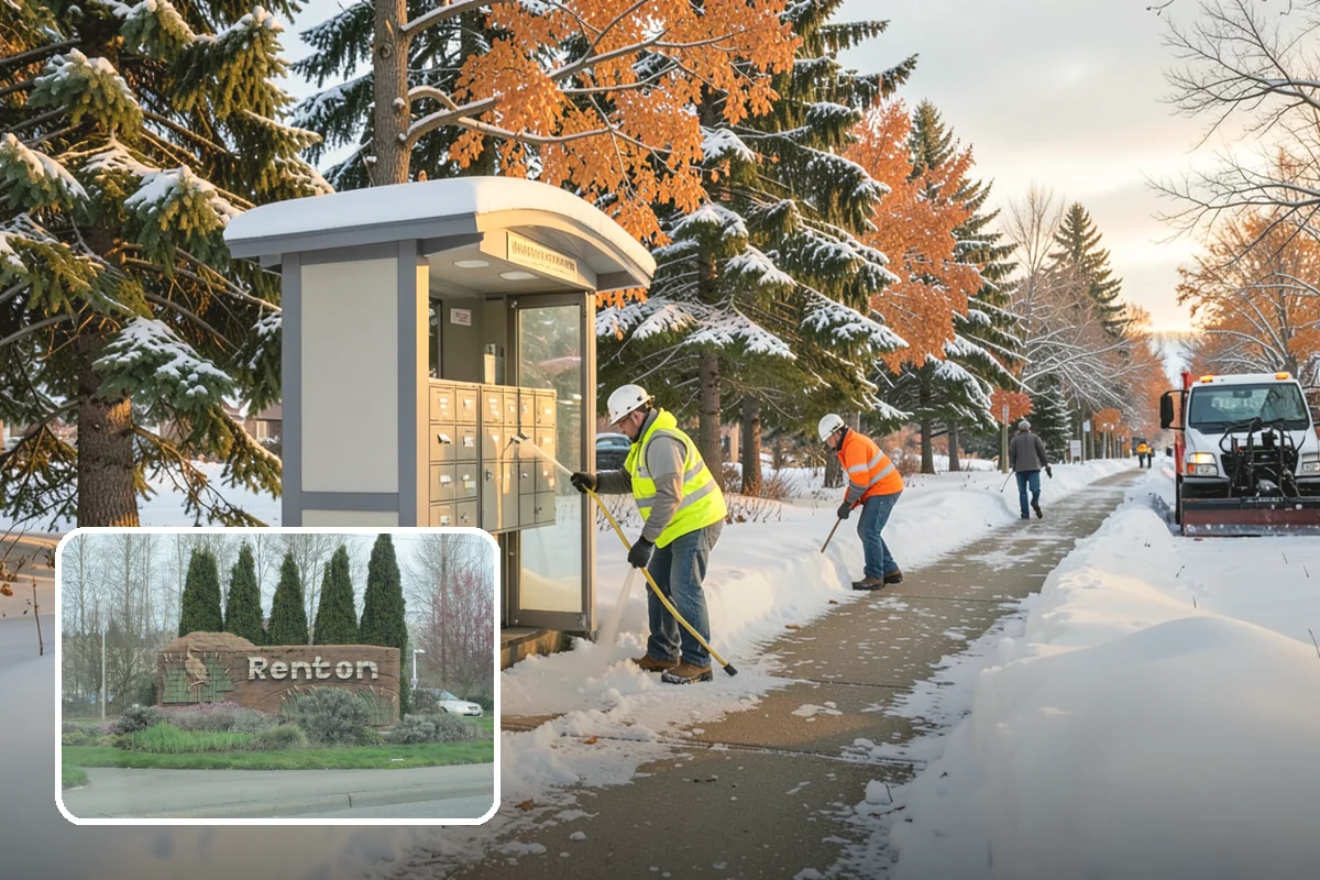 Sidewalk Tractor Service in Renton, King County, WA - Clearing of narrow walks and paths trucks cannot reach