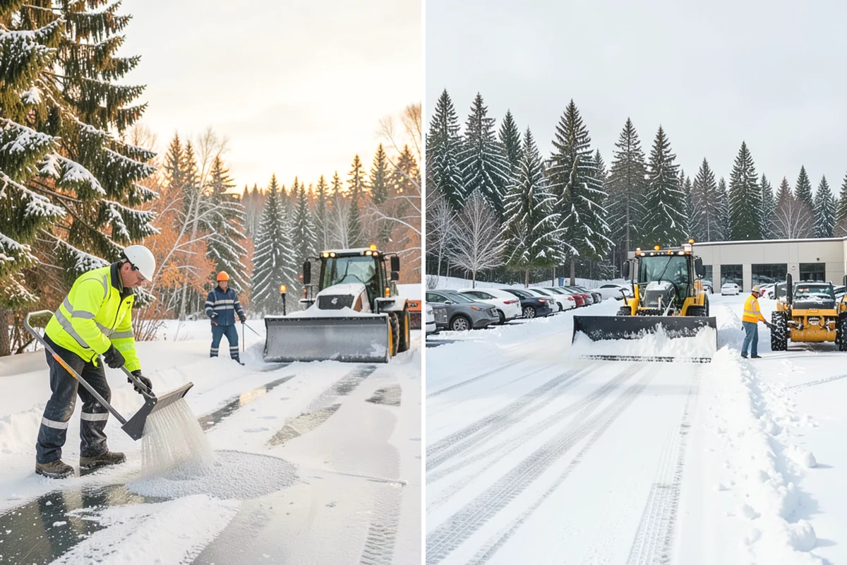 Sidewalk Tractor Service in Ruston, Pierce County, WA - Deploy the sidewalk tractor with plow or brush and spreader