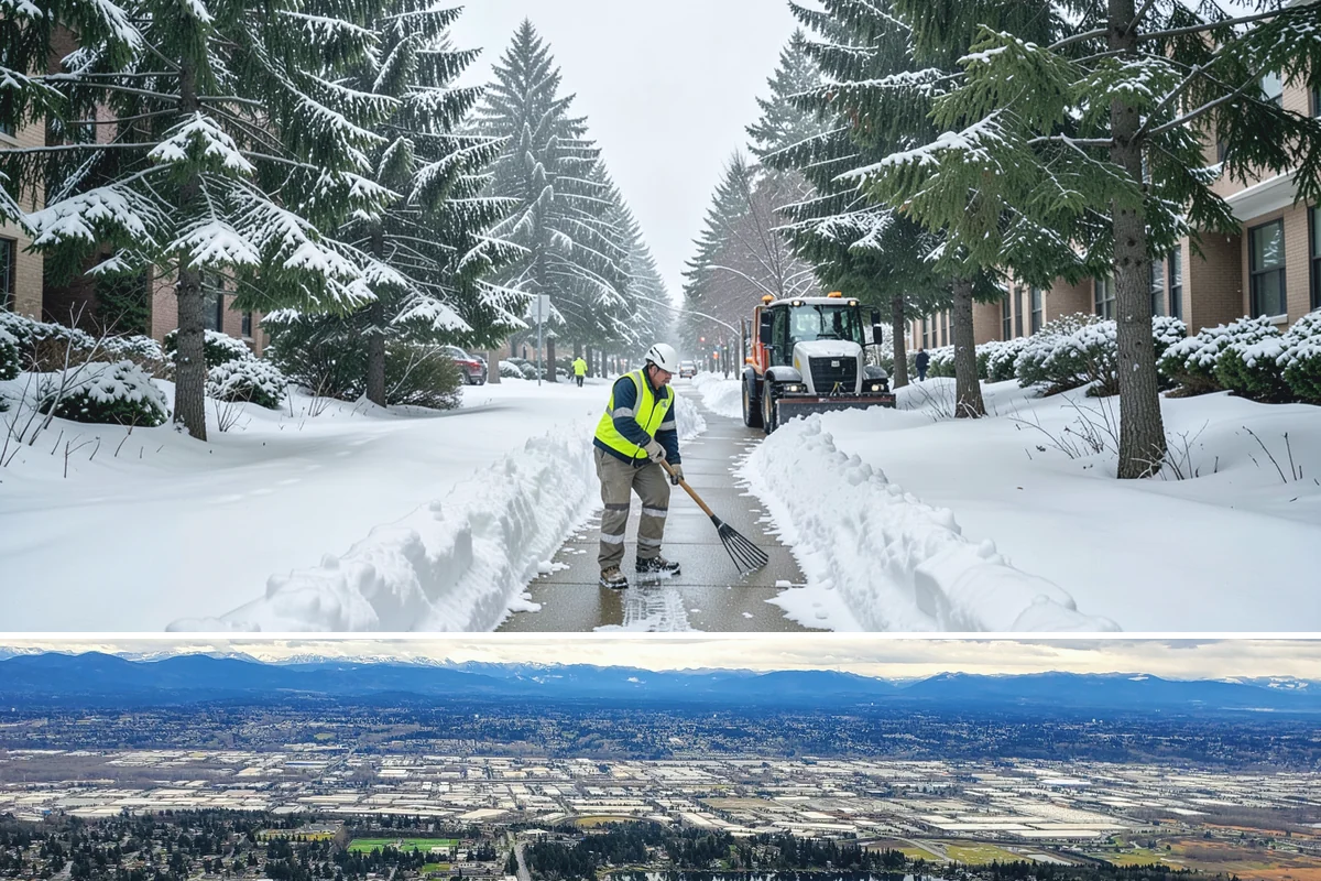 Sidewalk Tractor Service in SeaTac, King County, WA - Sidewalk tractor service runs throughout the snow and ice season from late November through February on pedestrian-heavy sites.
