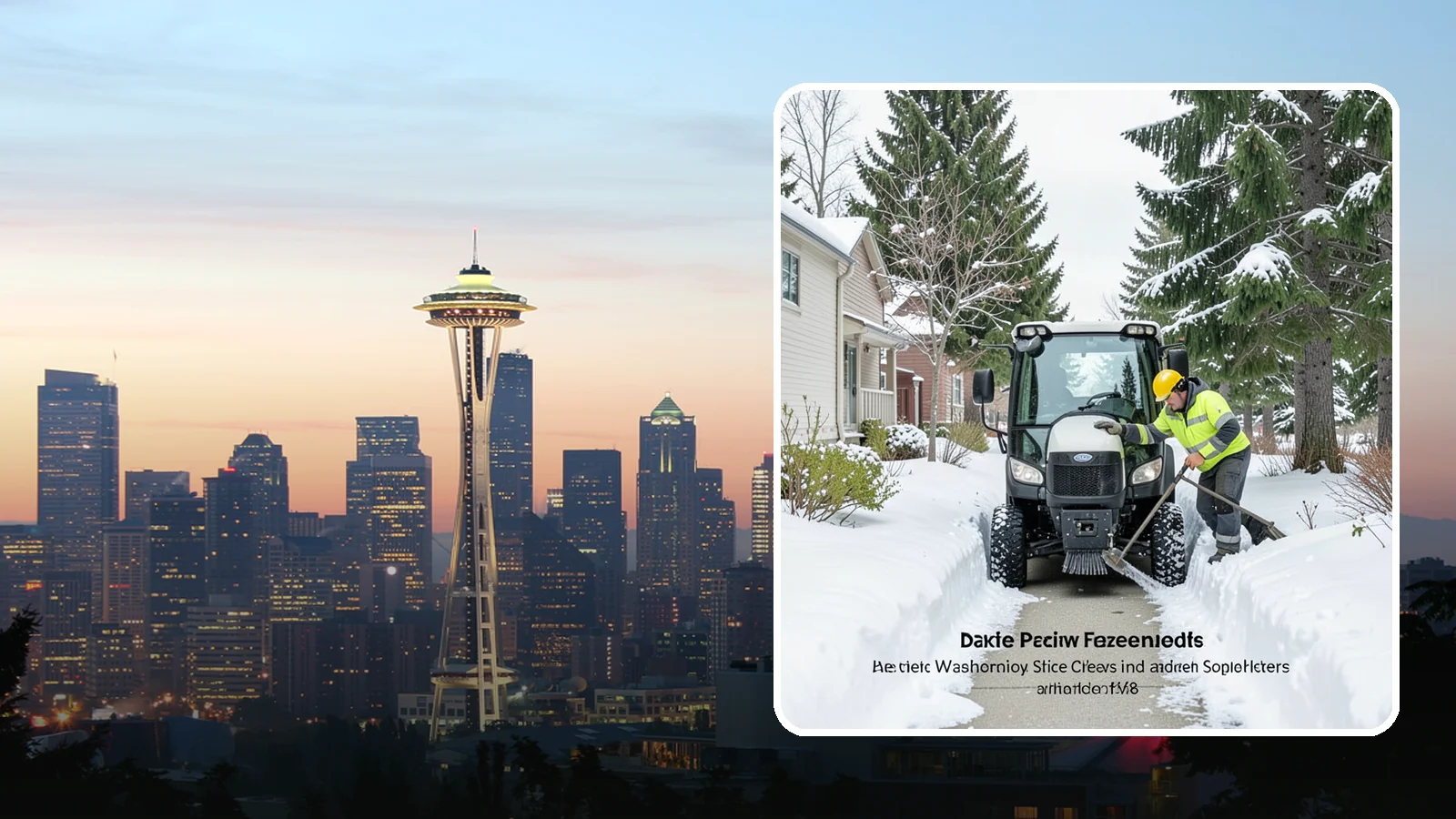 Sidewalk Tractor Service in Seattle, King County, WA - Our compact sidewalk tractors clear and treat walkways too narrow for trucks in a single efficient pass.
