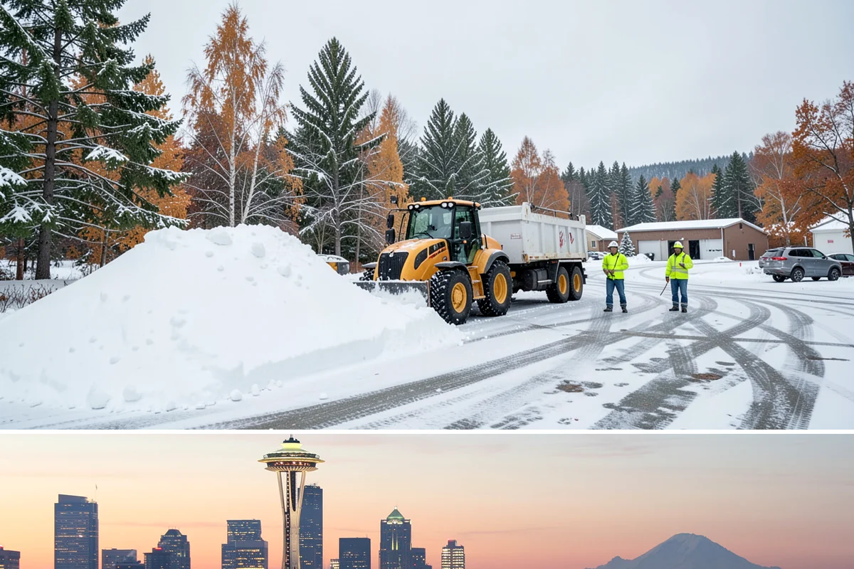 Sidewalk Tractor Service in Seattle, King County, WA - Sidewalk tractor service runs throughout the snow and ice season from late November through February on pedestrian-heavy sites.
