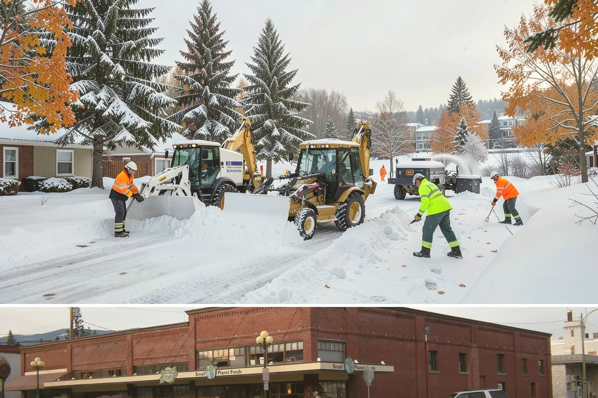 Sidewalk Tractor Service in Sedro-Woolley, Skagit County, WA - Sidewalk tractor service runs throughout the snow and ice season from late November through February on pedestrian-heavy sites.