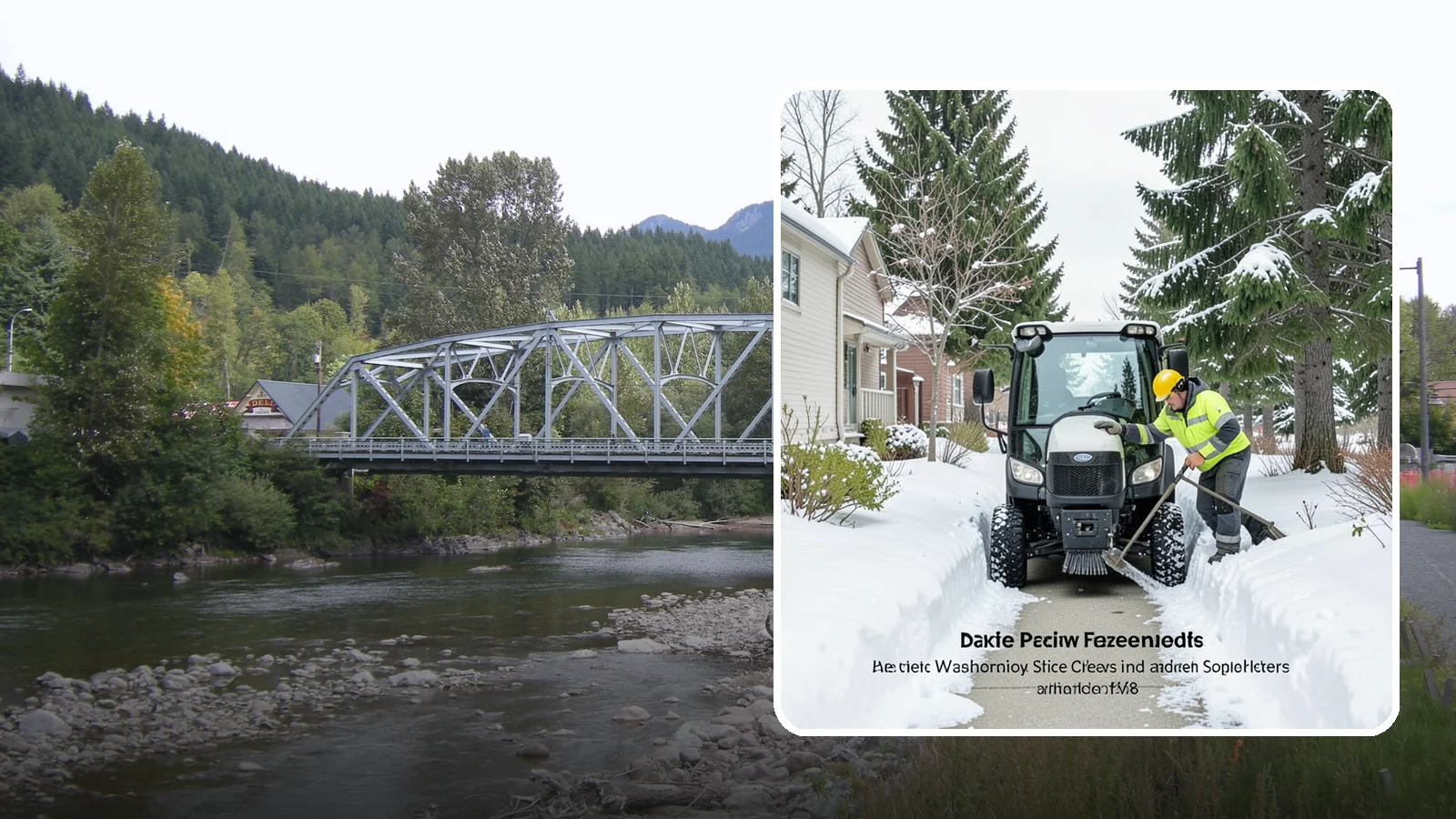 Sidewalk Tractor Service in Skykomish, King County, WA - Our compact sidewalk tractors clear and treat walkways too narrow for trucks in a single efficient pass.