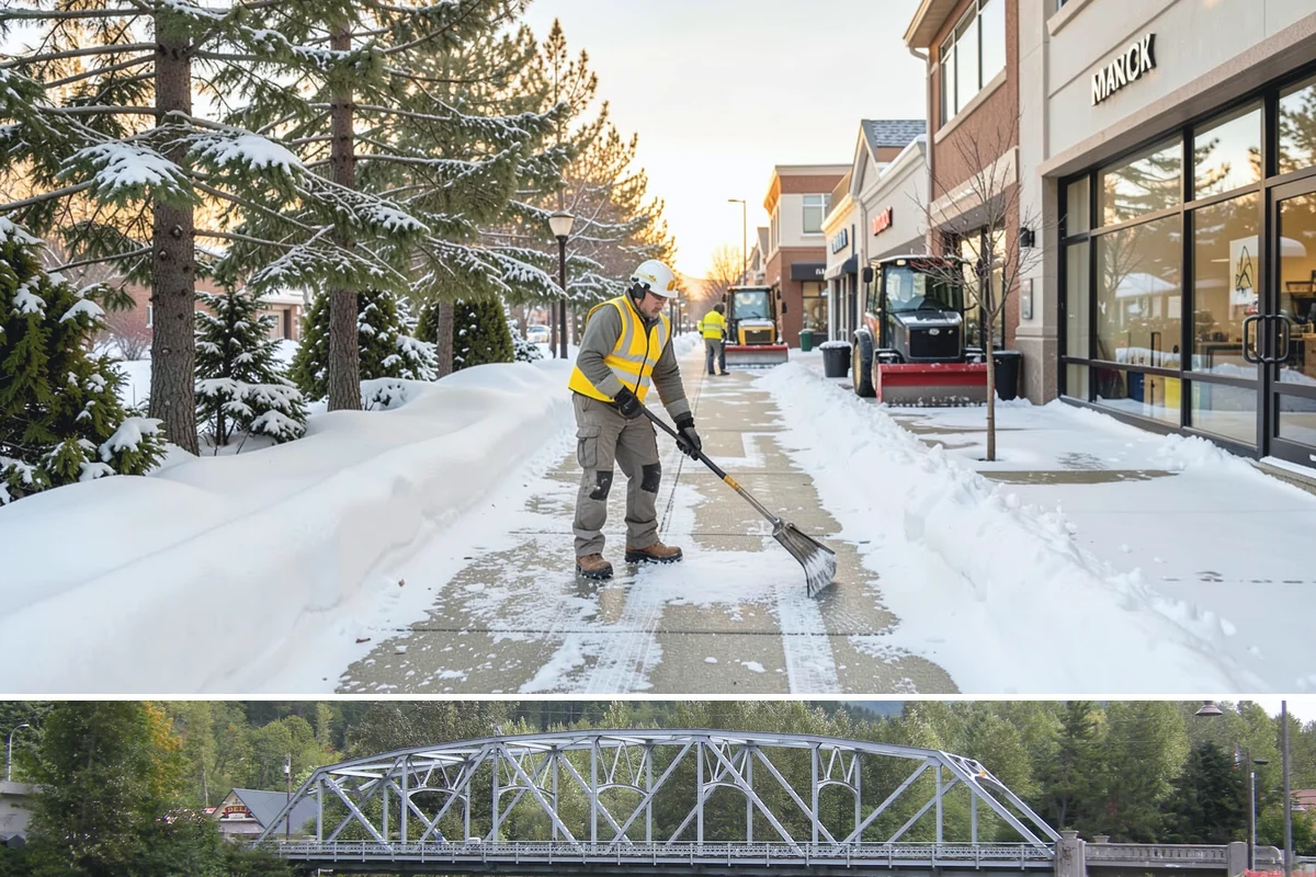 Sidewalk Tractor Service in Skykomish, King County, WA - Sidewalk tractor service runs throughout the snow and ice season from late November through February on pedestrian-heavy sites.