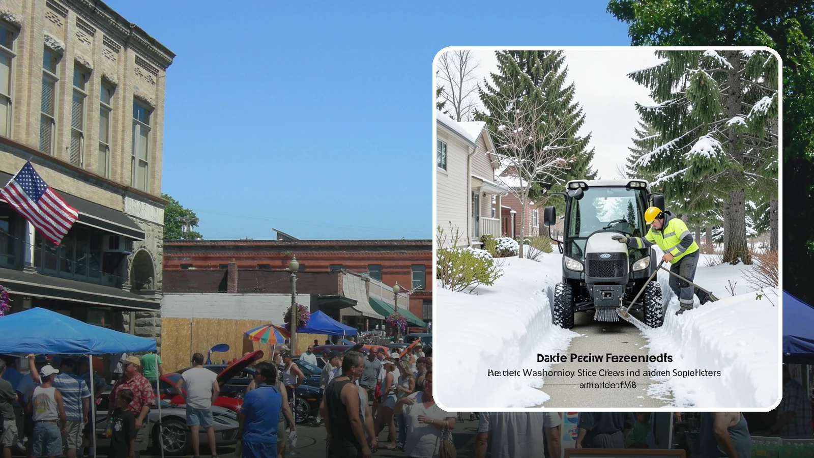 Sidewalk Tractor Service in Snohomish, Snohomish County, WA - Our compact sidewalk tractors clear and treat walkways too narrow for trucks in a single efficient pass.