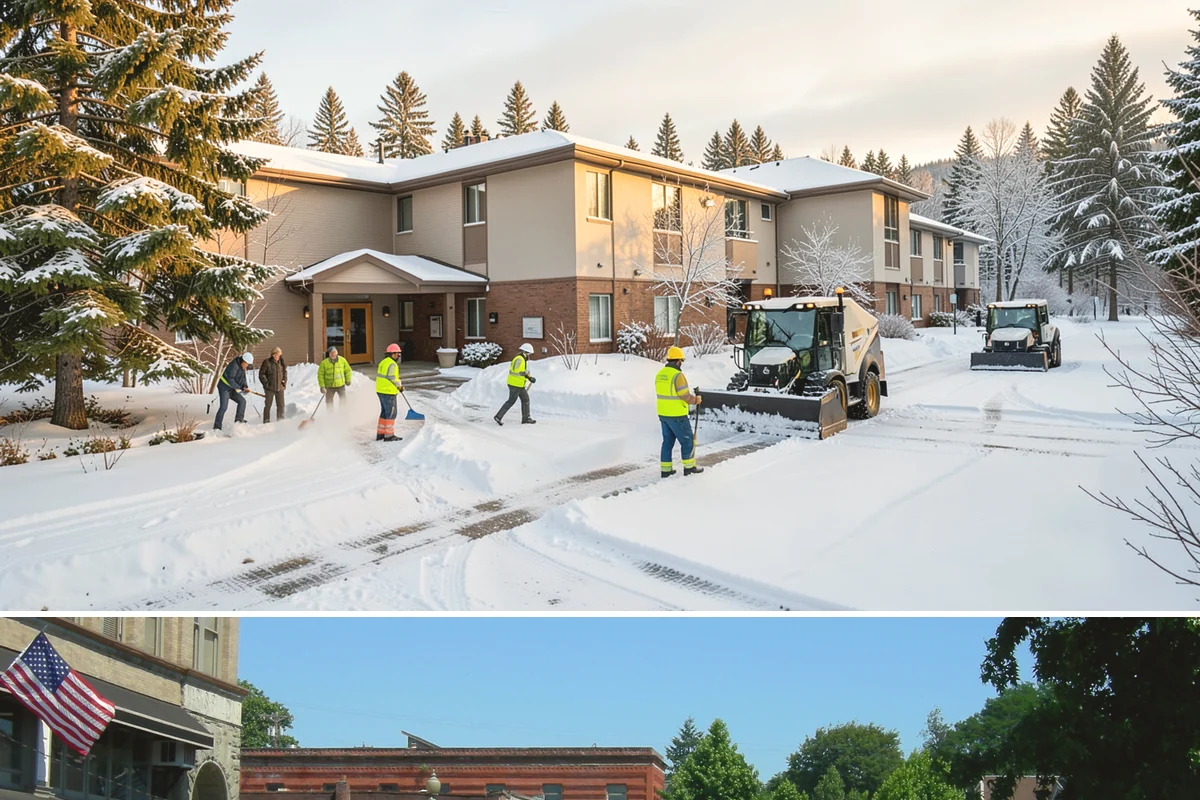 Sidewalk Tractor Service in Snohomish, Snohomish County, WA - Sidewalk tractor service runs throughout the snow and ice season from late November through February on pedestrian-heavy sites.