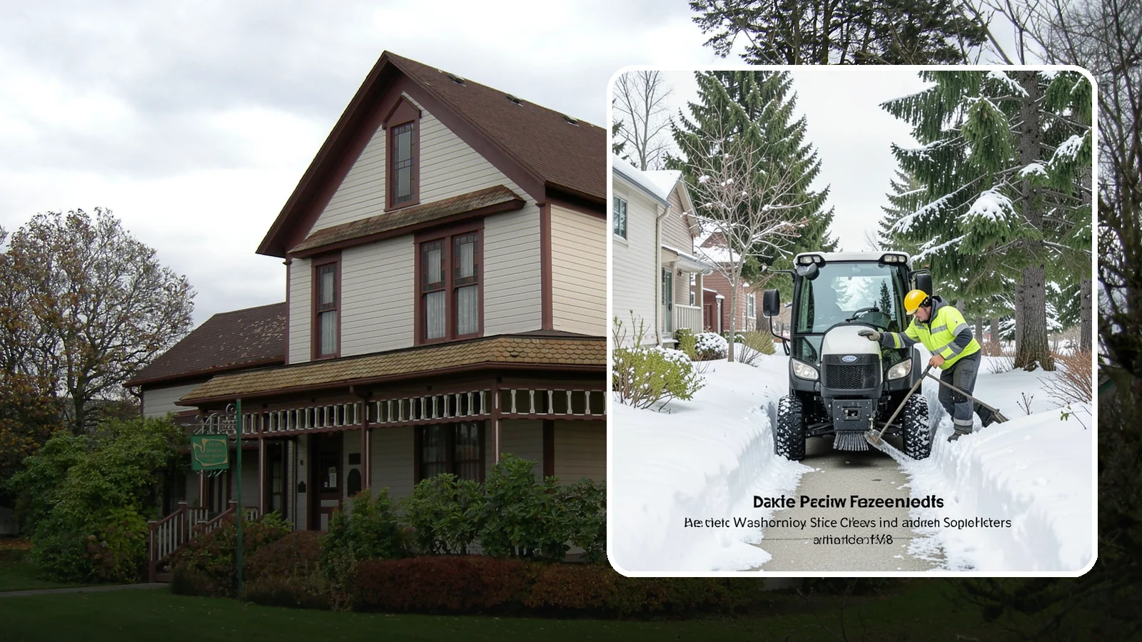 Sidewalk Tractor Service in Sumner, Pierce County, WA - Our compact sidewalk tractors clear and treat walkways too narrow for trucks in a single efficient pass.