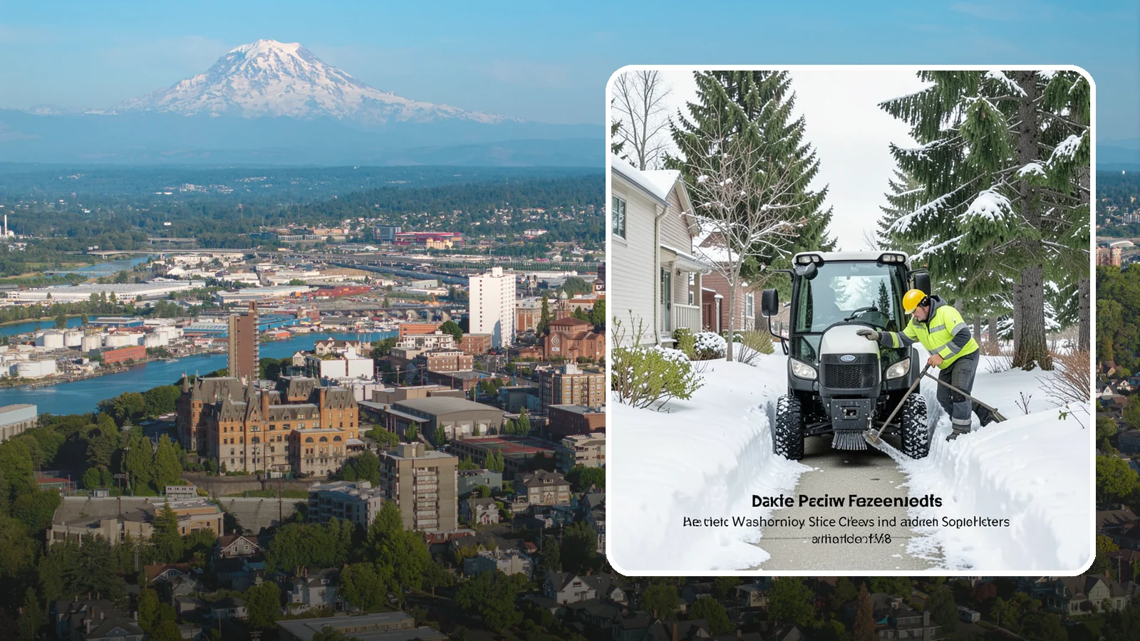 Sidewalk Tractor Service in Tacoma, Pierce County, WA - Our compact sidewalk tractors clear and treat walkways too narrow for trucks in a single efficient pass.