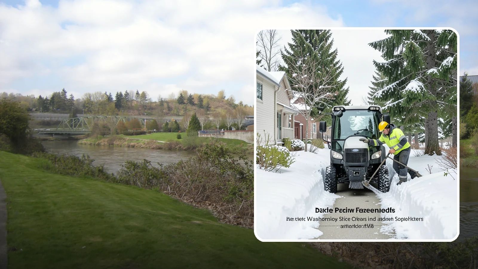 Sidewalk Tractor Service in Tukwila, King County, WA - Our compact sidewalk tractors clear and treat walkways too narrow for trucks in a single efficient pass.