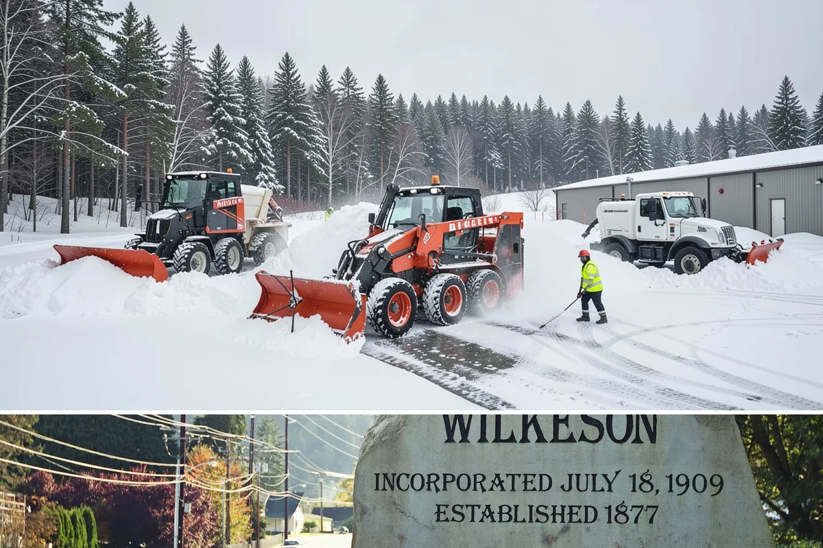 Sidewalk Tractor Service in Wilkeson, Pierce County, WA - Sidewalk tractor service runs throughout the snow and ice season from late November through February on pedestrian-heavy sites.