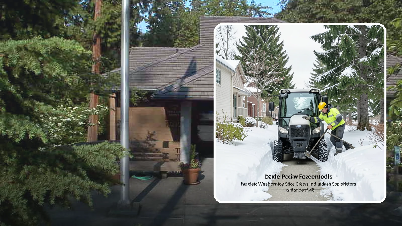 Sidewalk Tractor Service in Yarrow Point, King County, WA - Our compact sidewalk tractors clear and treat walkways too narrow for trucks in a single efficient pass.