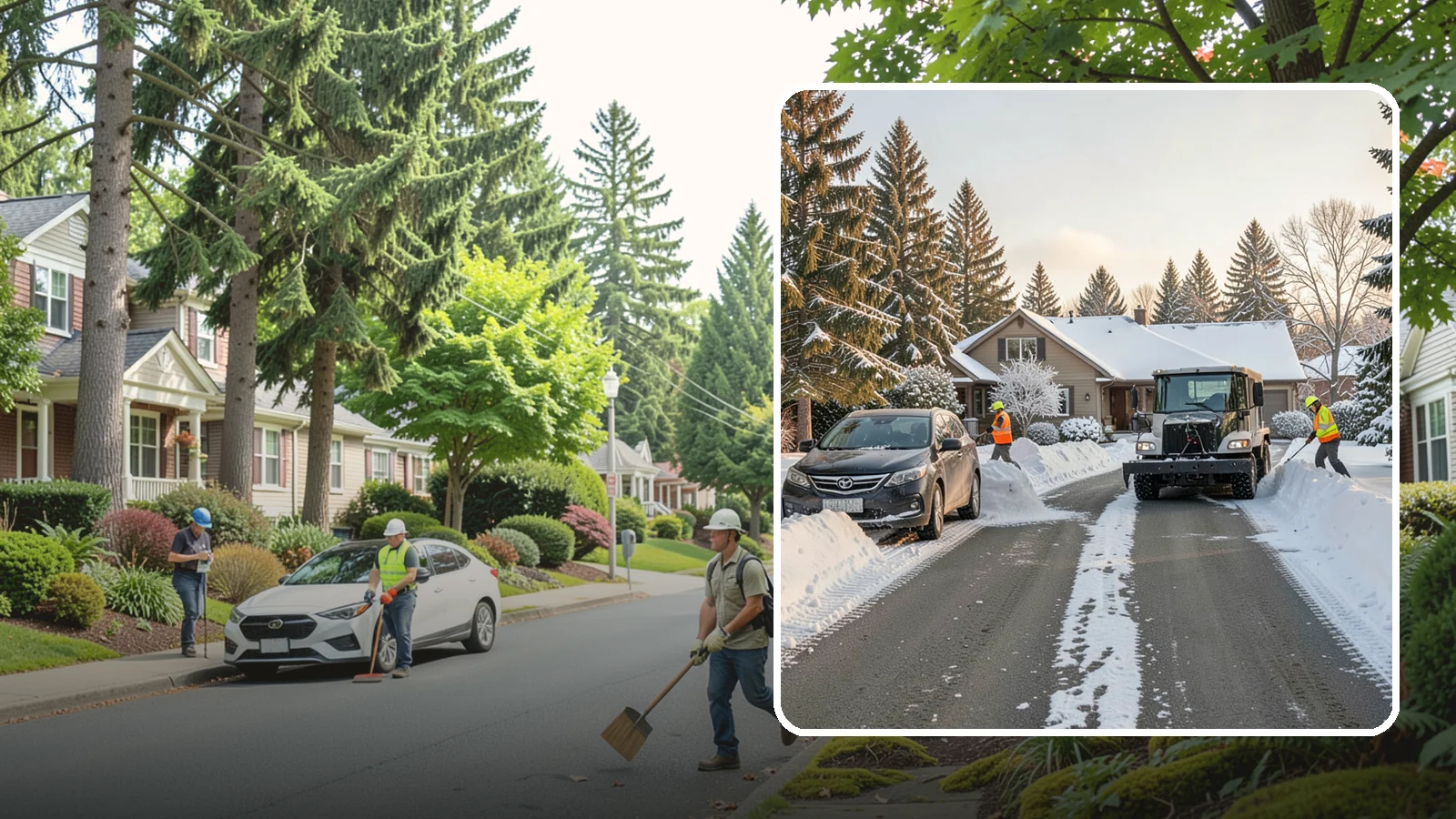 Single-Car Driveway Snow Removal in Beaux Arts Village, King County, WA - We clear compact single-car driveways quickly so you can get out the door on a snowy Western Washington morning.