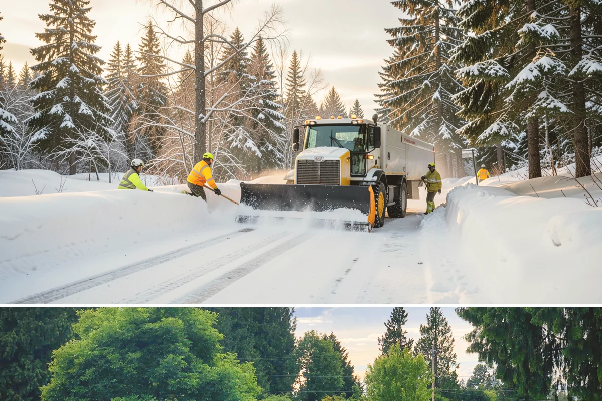 Single-Car Driveway Snow Removal in Bonney Lake, Pierce County, WA - Single-car driveway service is in highest demand during lowland snow events from December to February.