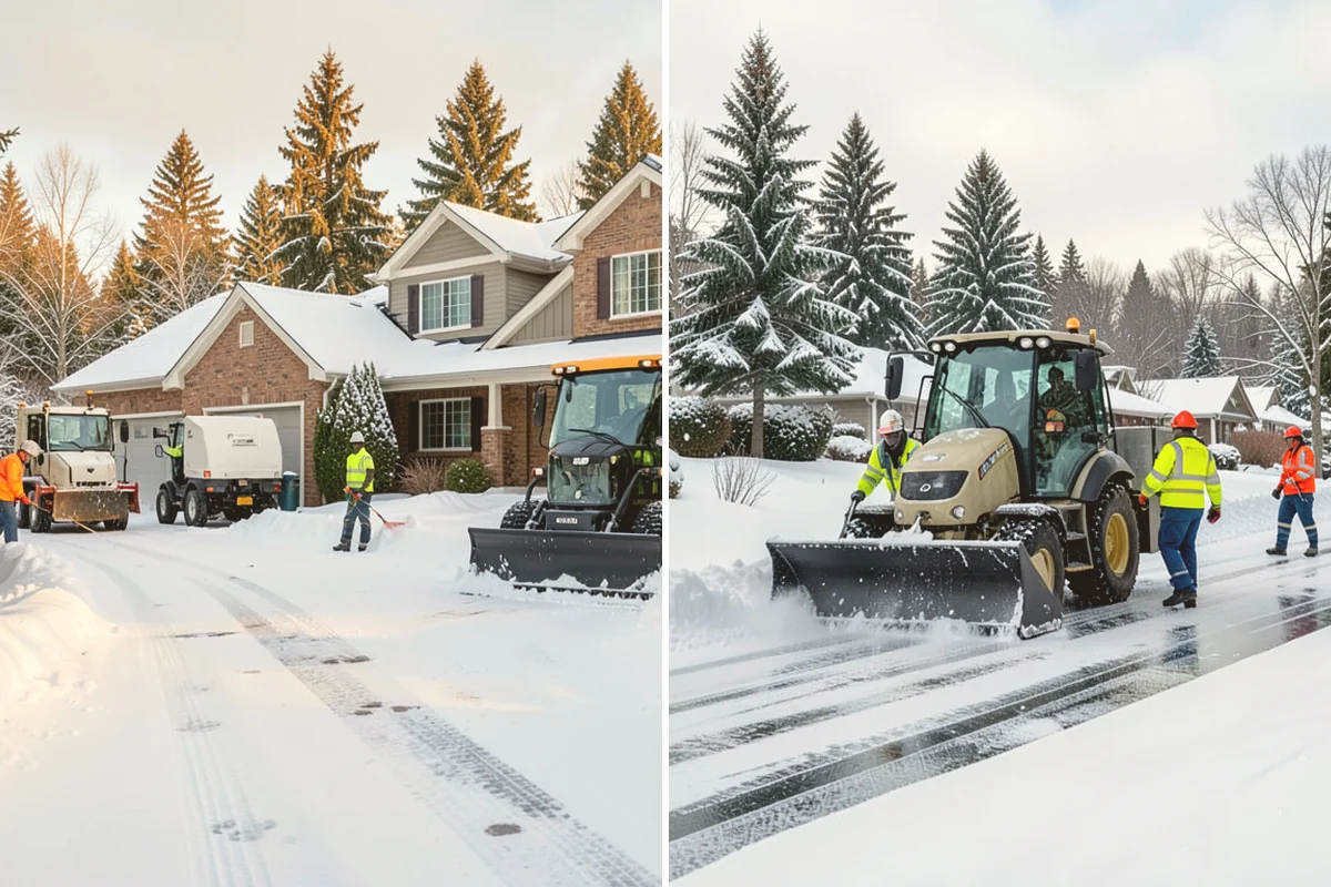 Single-Car Driveway Snow Removal in Brier, Snohomish County, WA - We clear the driveway to the pavement
