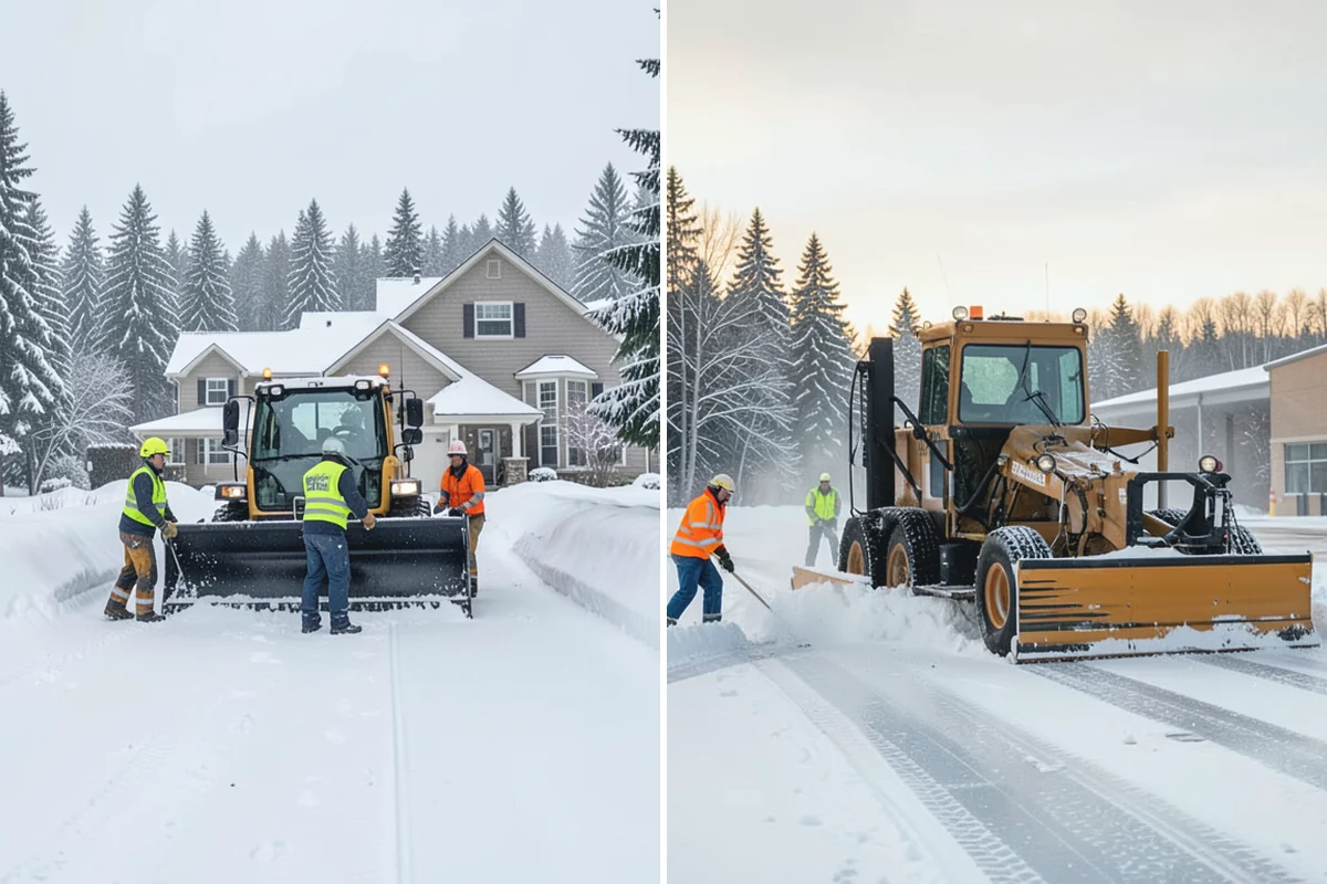 Single-Car Driveway Snow Removal in Buckley, Pierce County, WA - We clear the driveway to the pavement