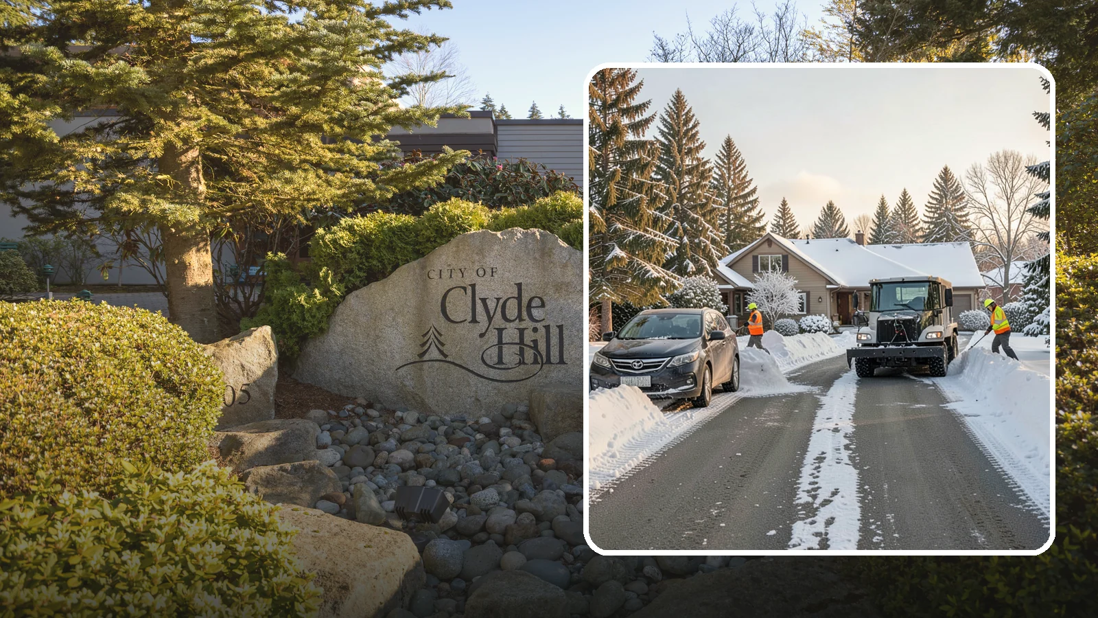Single-Car Driveway Snow Removal in Clyde Hill, King County, WA - We clear compact single-car driveways quickly so you can get out the door on a snowy Western Washington morning.