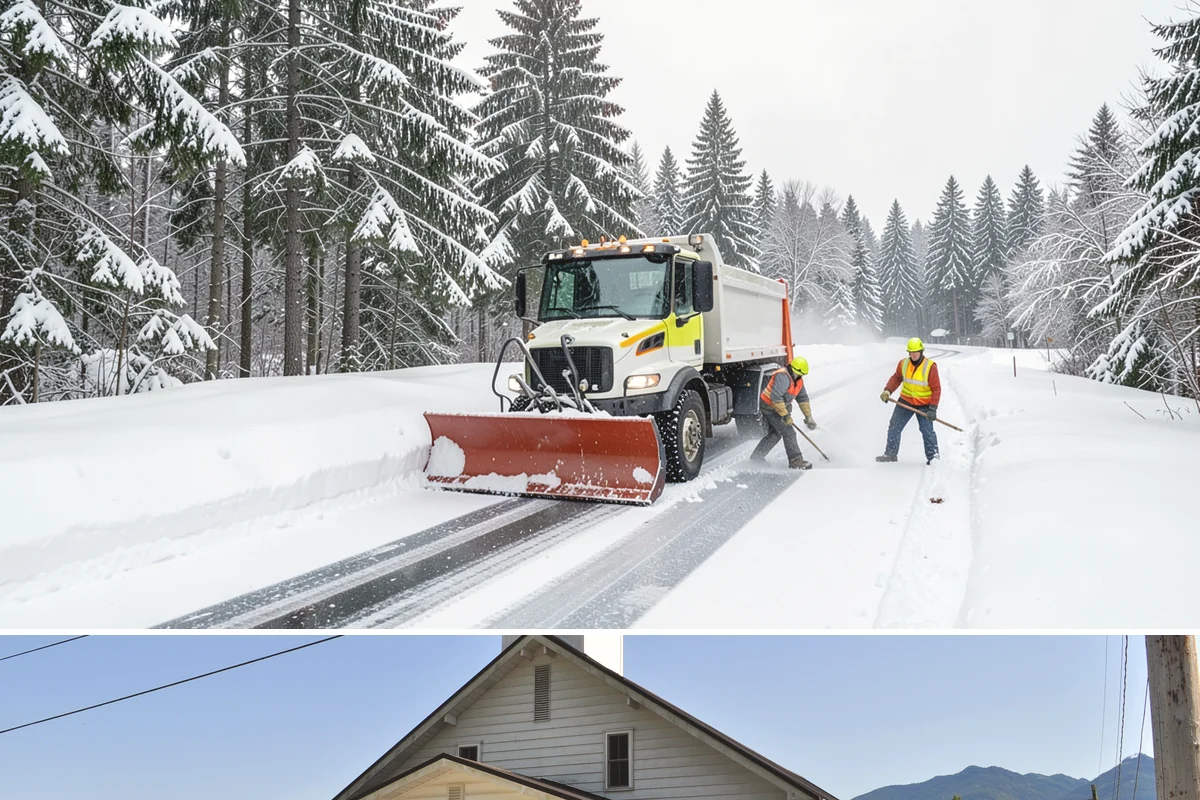 Single-Car Driveway Snow Removal in Concrete, Skagit County, WA - Single-car driveway service is in highest demand during lowland snow events from December to February.