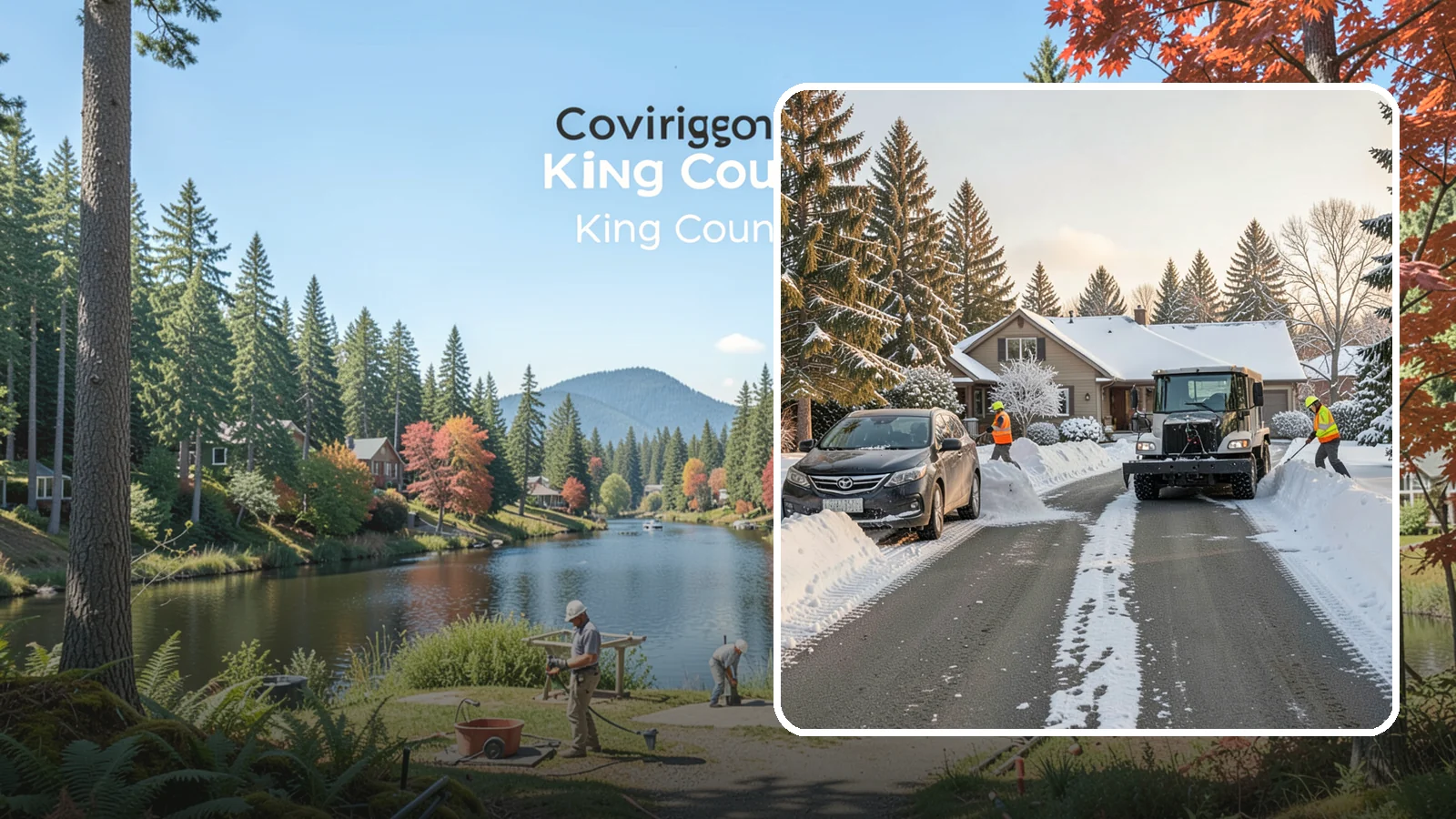 Single-Car Driveway Snow Removal in Covington, King County, WA - We clear compact single-car driveways quickly so you can get out the door on a snowy Western Washington morning.