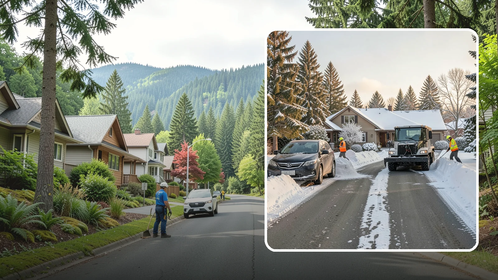 Single-Car Driveway Snow Removal in Darrington, Snohomish County, WA - We clear compact single-car driveways quickly so you can get out the door on a snowy Western Washington morning.