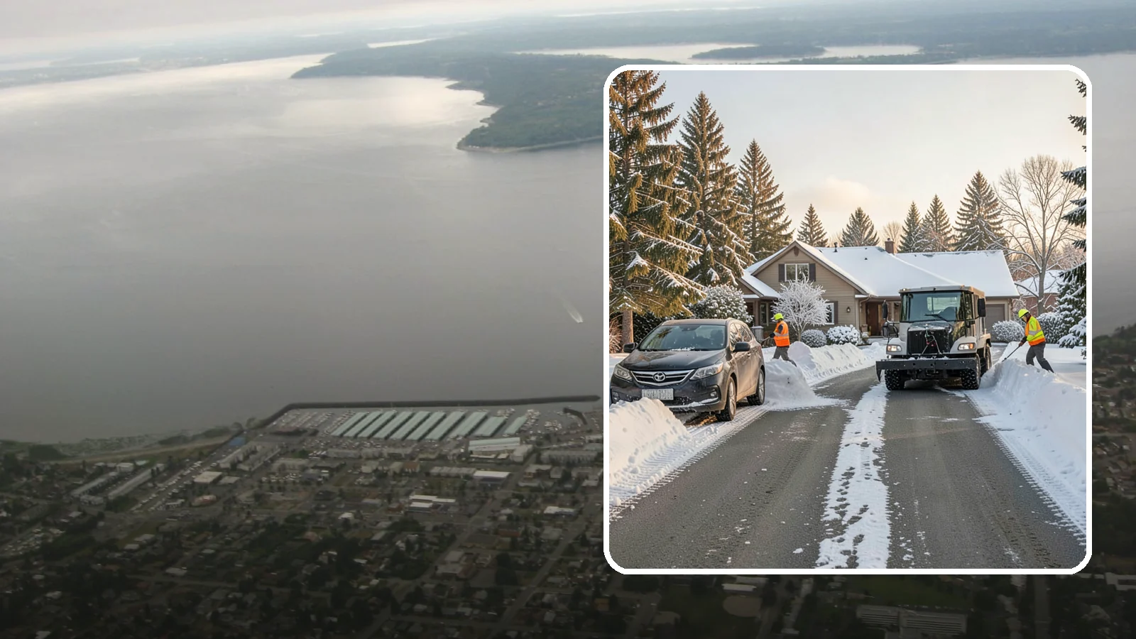 Single-Car Driveway Snow Removal in Des Moines, King County, WA - We clear compact single-car driveways quickly so you can get out the door on a snowy Western Washington morning.