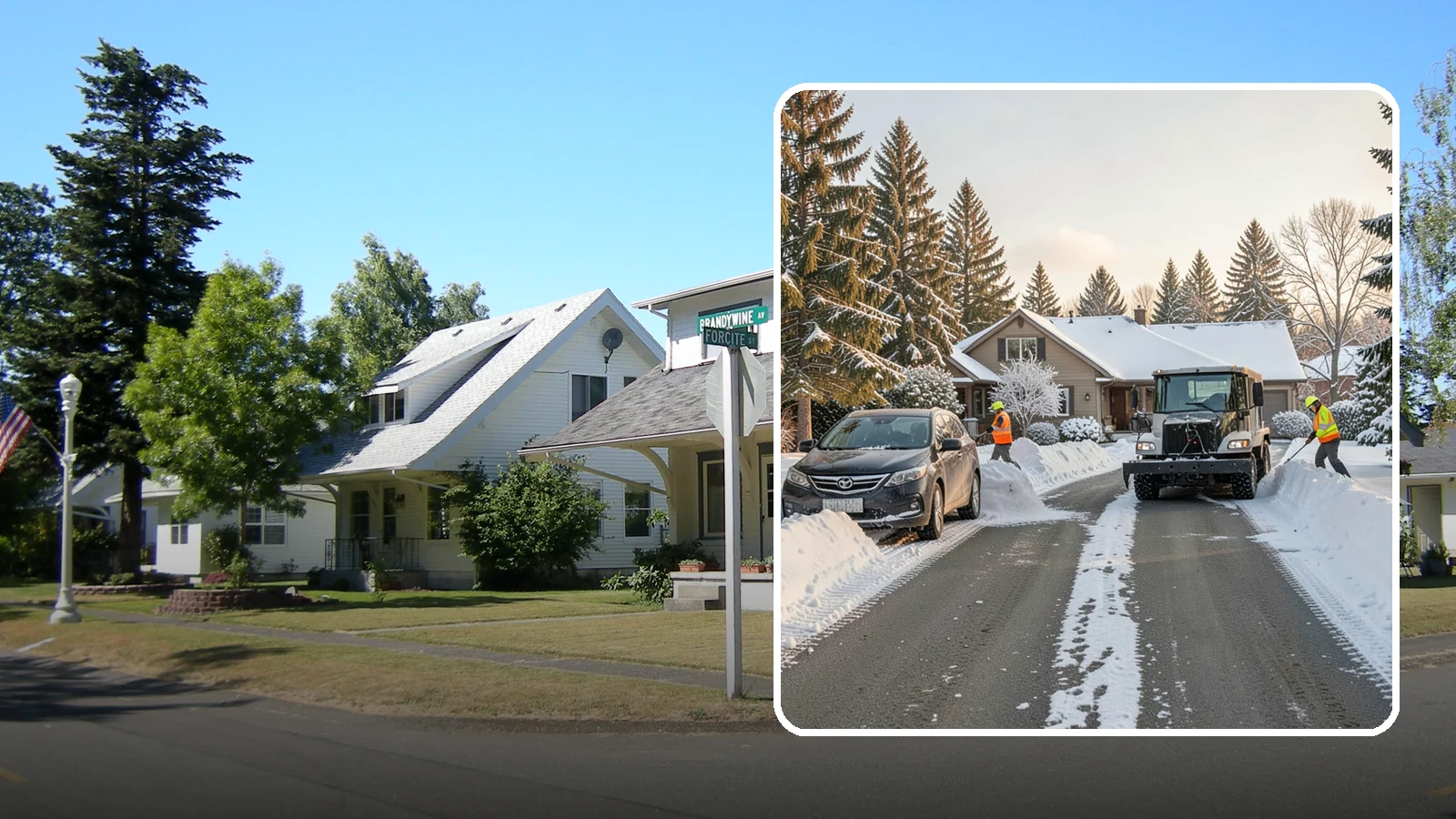 Single-Car Driveway Snow Removal in DuPont, Pierce County, WA - We clear compact single-car driveways quickly so you can get out the door on a snowy Western Washington morning.