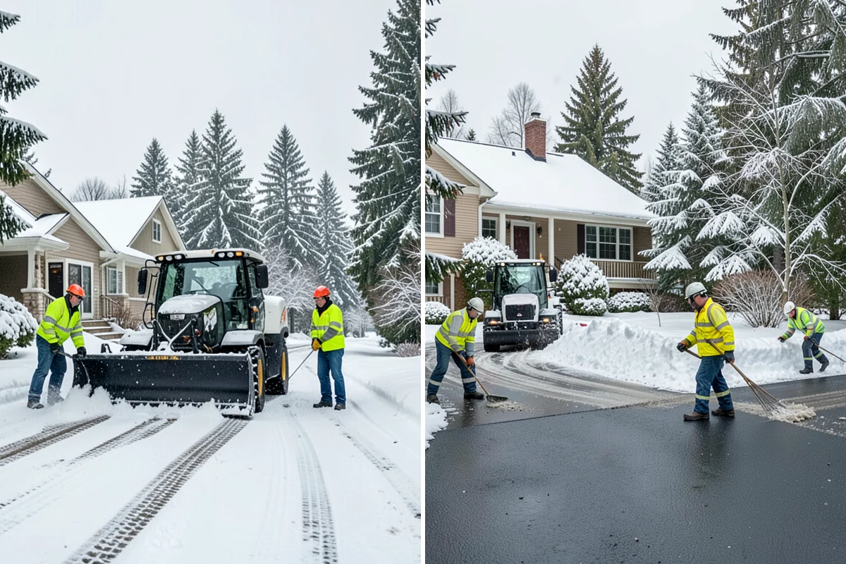 Single-Car Driveway Snow Removal in DuPont, Pierce County, WA - We clear the driveway to the pavement
