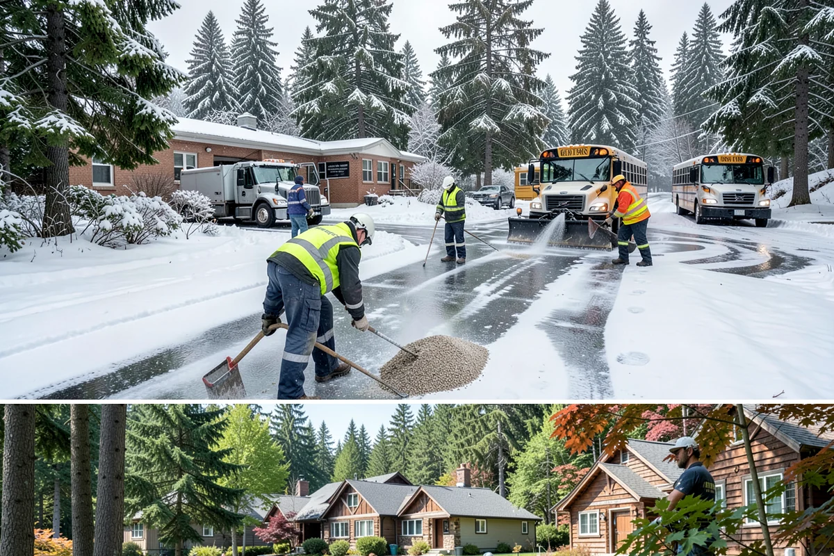 Single-Car Driveway Snow Removal in Edgewood, Pierce County, WA - Single-car driveway service is in highest demand during lowland snow events from December to February.