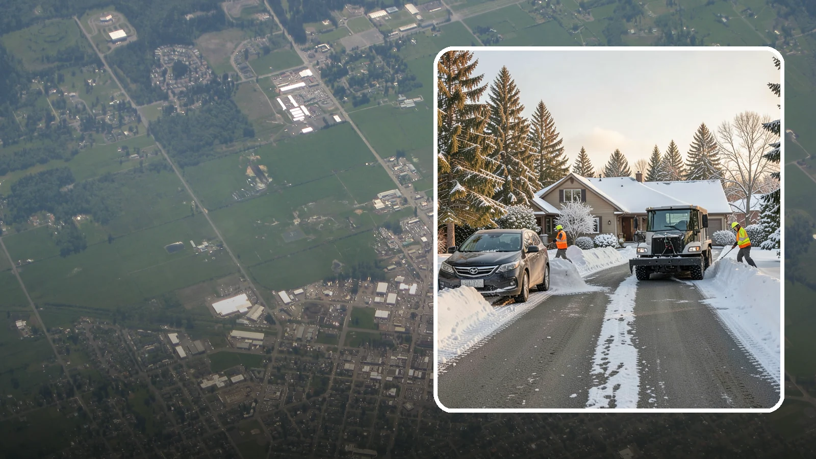 Single-Car Driveway Snow Removal in Enumclaw, King County, WA - We clear compact single-car driveways quickly so you can get out the door on a snowy Western Washington morning.