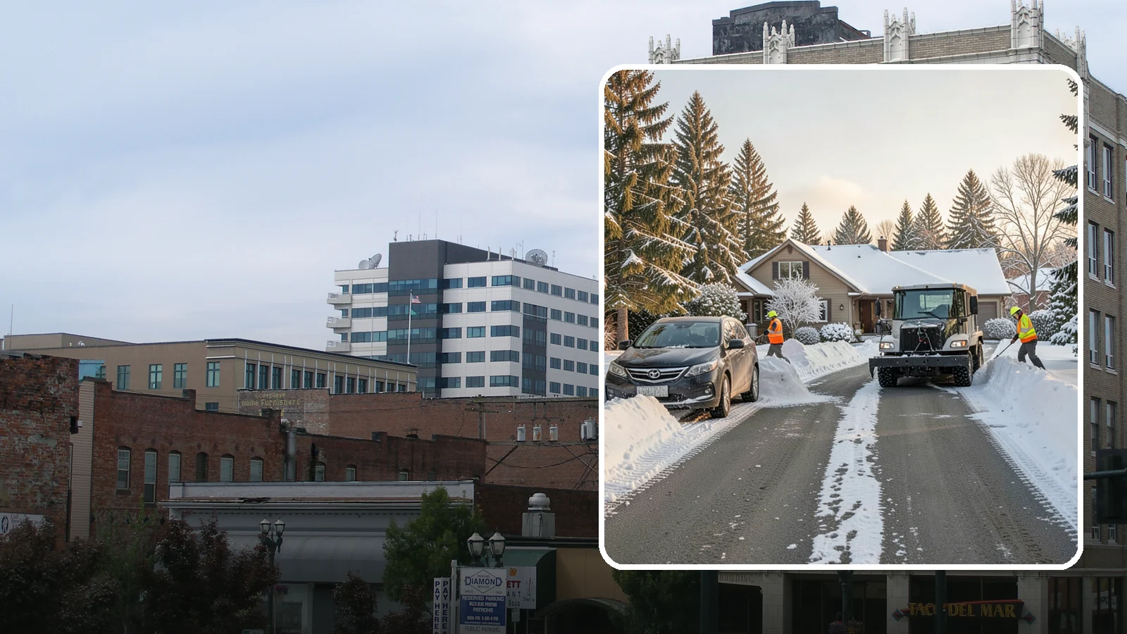 Single-Car Driveway Snow Removal in Everett, Snohomish County, WA - We clear compact single-car driveways quickly so you can get out the door on a snowy Western Washington morning.