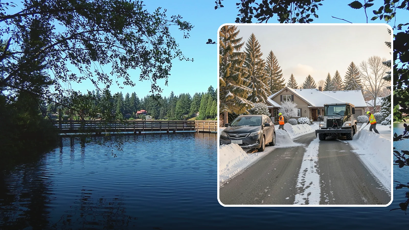 Single-Car Driveway Snow Removal in Federal Way, King County, WA - We clear compact single-car driveways quickly so you can get out the door on a snowy Western Washington morning.