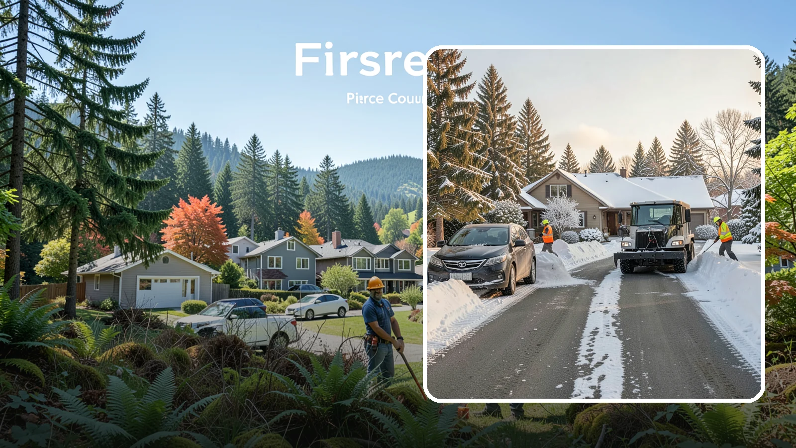 Single-Car Driveway Snow Removal in Fircrest, Pierce County, WA - We clear compact single-car driveways quickly so you can get out the door on a snowy Western Washington morning.