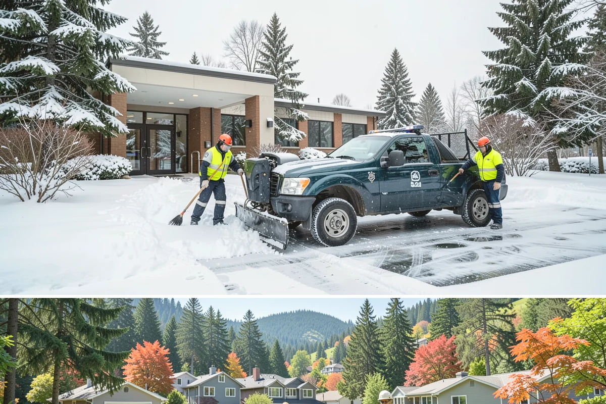 Single-Car Driveway Snow Removal in Fircrest, Pierce County, WA - Single-car driveway service is in highest demand during lowland snow events from December to February.