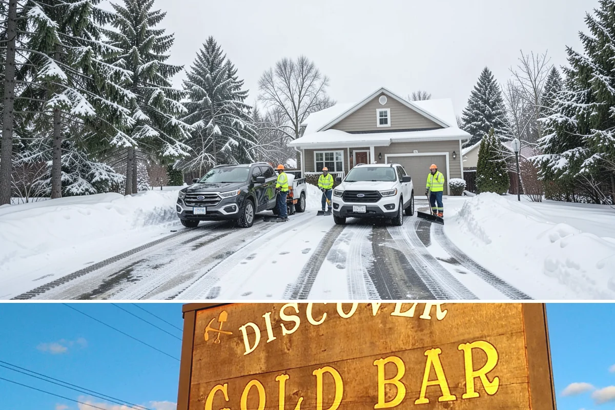 Single-Car Driveway Snow Removal in Gold Bar, Snohomish County, WA - Single-car driveway service is in highest demand during lowland snow events from December to February.