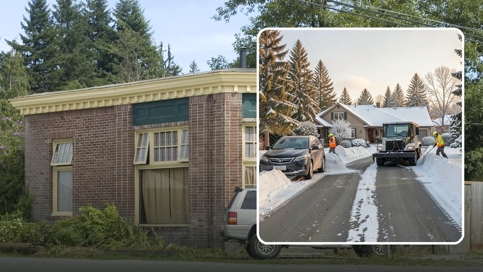 Single-Car Driveway Snow Removal in Hamilton, Skagit County, WA - We clear compact single-car driveways quickly so you can get out the door on a snowy Western Washington morning.